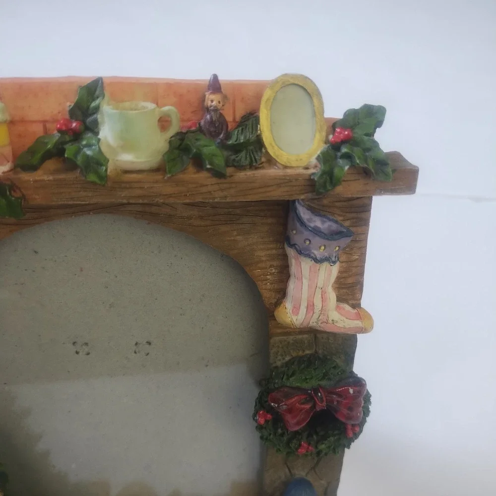 Christmas Fireplace Mantle Picture Frame Nostalgic Traditional Christmas